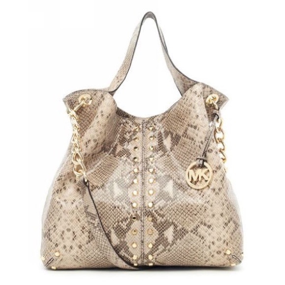 Michael Kors Handbags - Michael Kors Astor Uptown Python Leather Hobo Tote